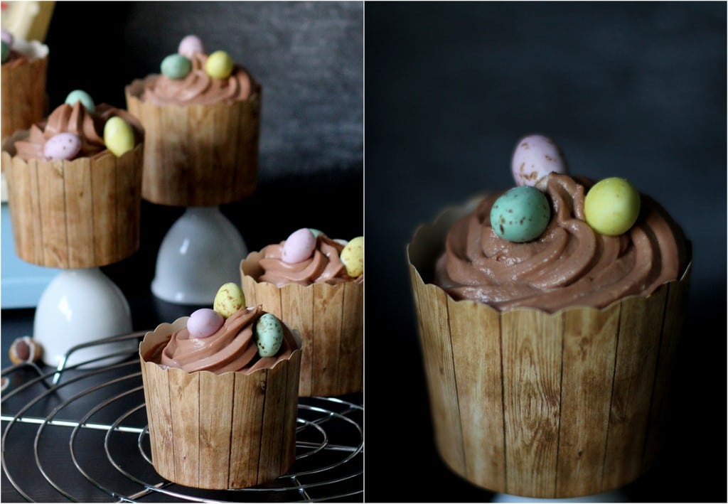Ostercupcakes mit Nougat-Espuma