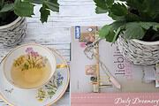 geflochtener Blumentopf mit Papiergarn