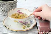 geflochtener Blumentopf mit Papiergarn