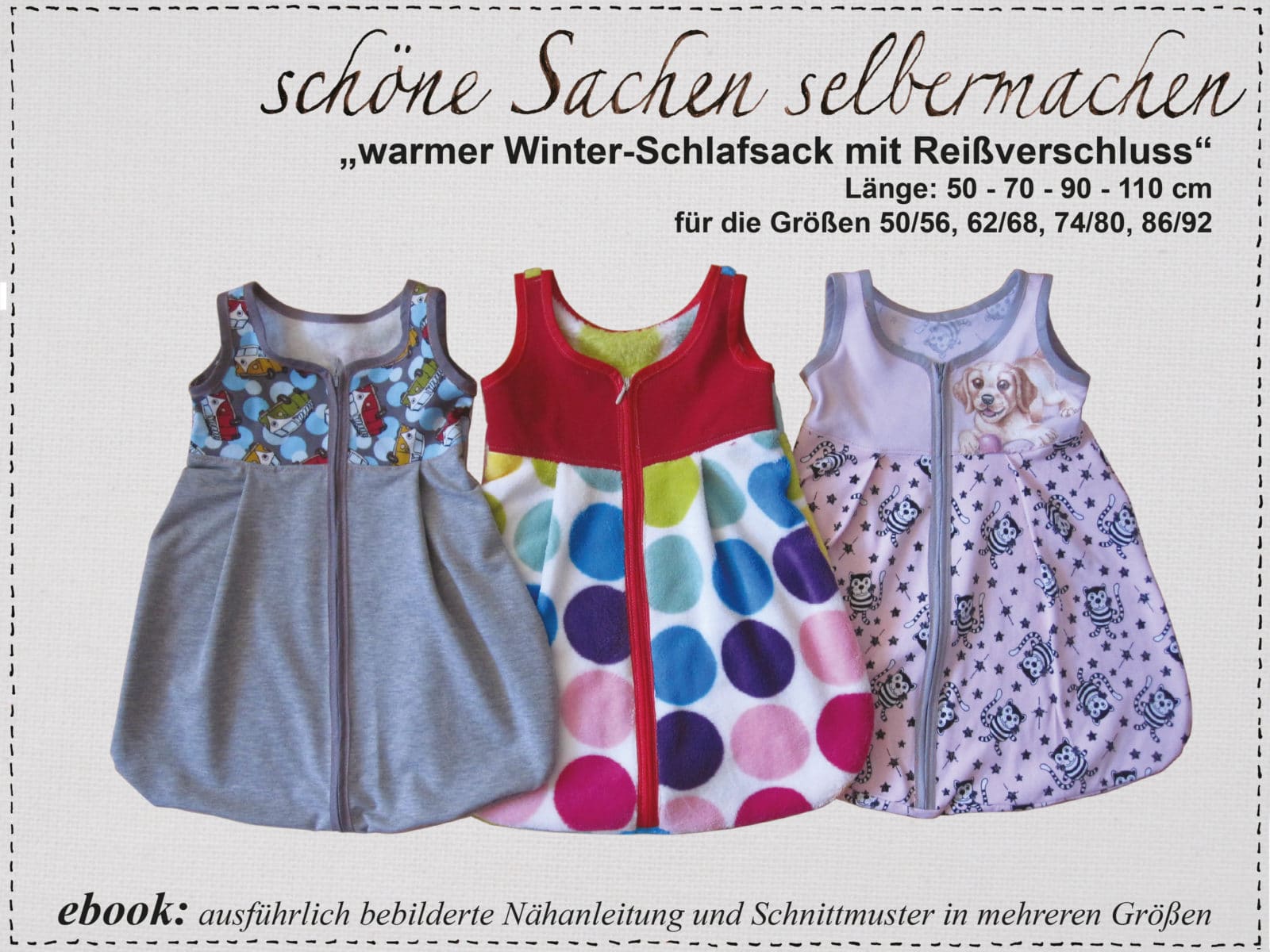 schoeneSachenselbermachen – ebooks für Frauen und Kinder als Sofortdownload, Anleitungen mit vielen Fotos, Schnittmuster in mehreren Größen
