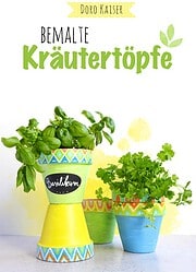 Bemalter Kräutertopf mit Hand Lettering Etikett