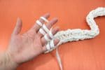 handgestrickte und gewebte Badematte