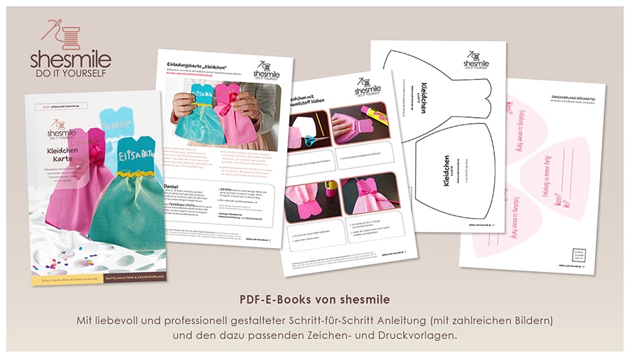 Kleidchen-Karte (Kostenlose Bastelanleitung mit Zeichenvorlage)
