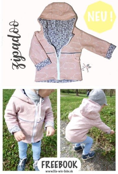 Kinderjäckchen nähen – FREEBOOK Zip Up Hoodie „Zipadoo“