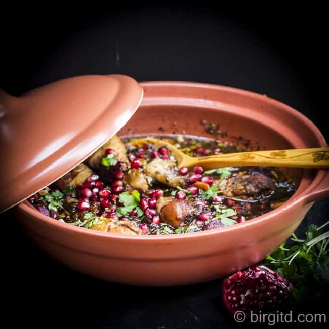 Tajine mit Hühnchen, Granatapfel und Aprikosen – ein Gericht wie aus 1001 Nacht & Verlosung [Birgit D]