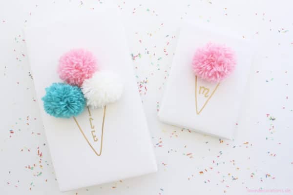 DIY Eis-Pompoms Verpackung