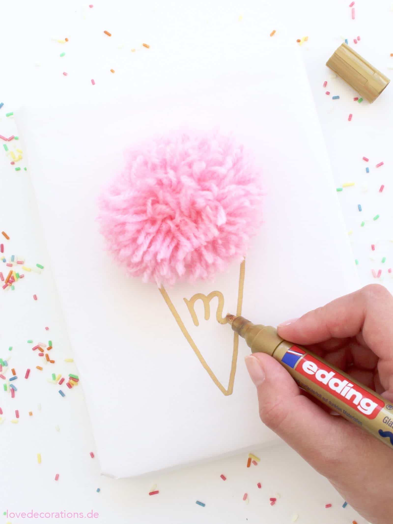 DIY Eis-Pompoms Verpackung