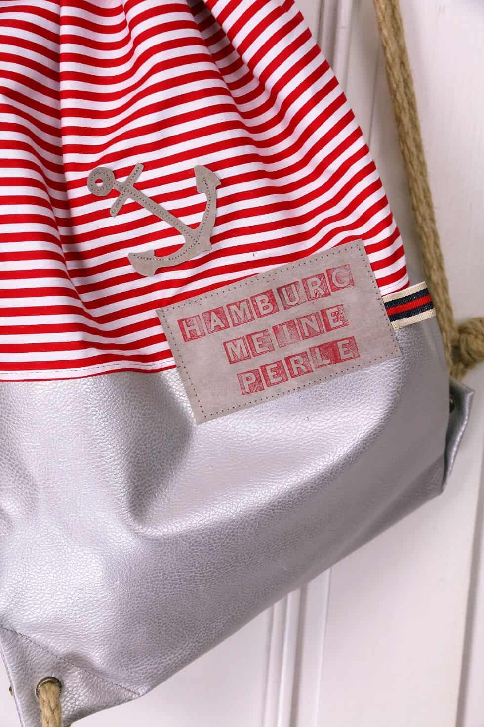 Näh-Anleitung: Maritimen Rucksack mit Kunstleder nähen