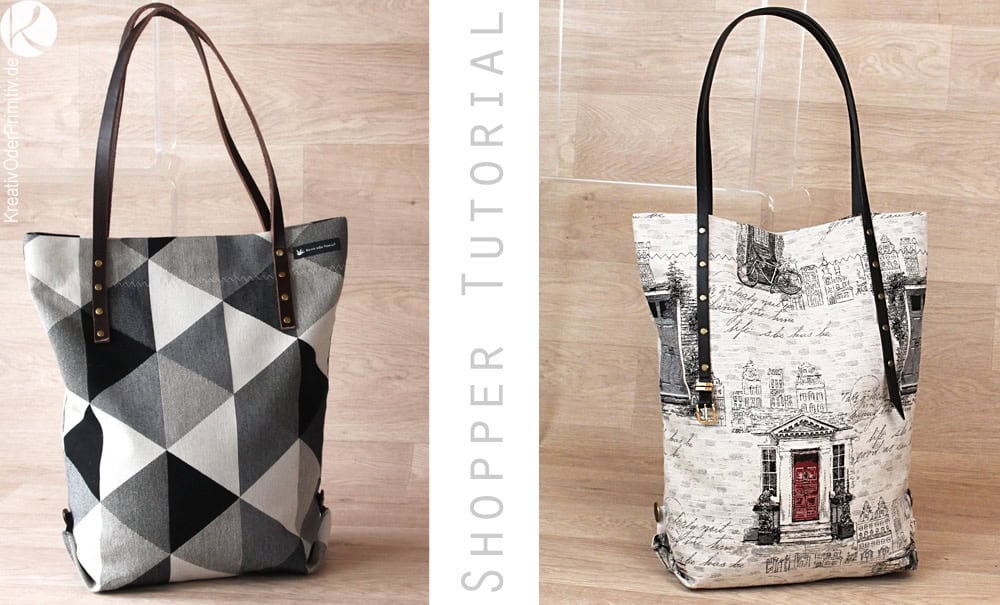Schlichter Shopper mit Lederhenkel