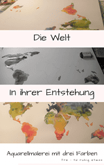 Die Welt in ihrer Entstehung Aquarellmalerei mit Drei Farben Nass-in-Nass Technik