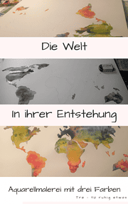 Die Welt in ihrer Entstehung Aquarellmalerei mit Drei Farben Nass-in-Nass Technik