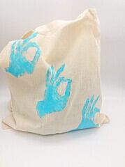 Stofftaschen mit Moosgummi Stempel selbst bedrucken