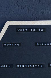 Notizboard aus Holz mit Tafelfolie