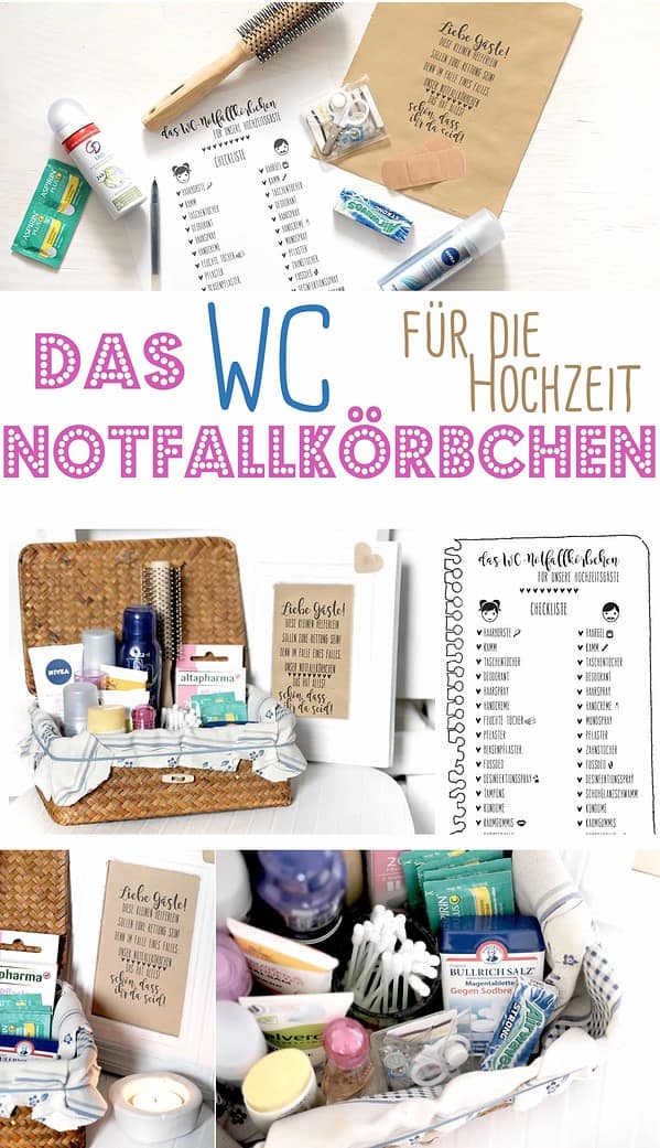 Liste: Notfallkörbchen für Hochzeitsgäste