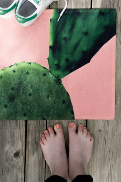 DIY Fußmatte mit Kaktus & Farbe