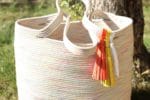 Sommertasche aus Seilen zusammengenäht – Rope Tote Bag
