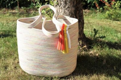 Sommertasche aus Seilen zusammengenäht – Rope Tote Bag