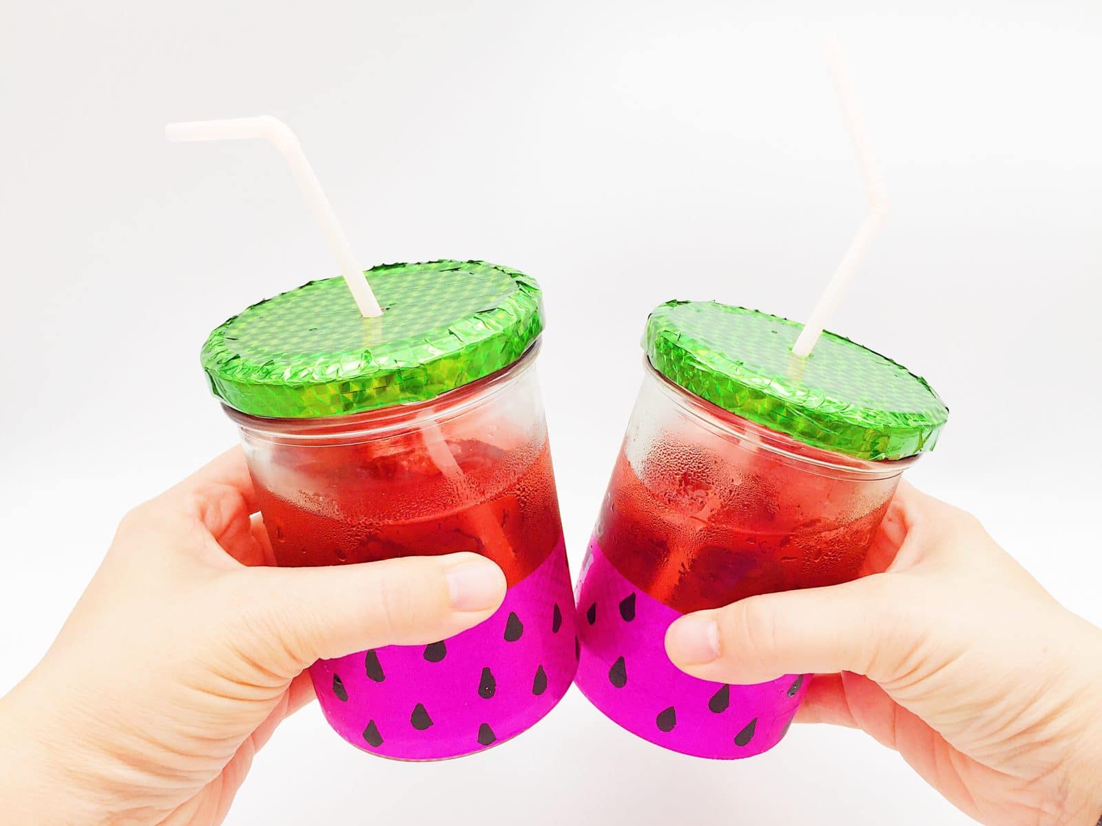 Melonen Trinkbecher aus Konservengläsern selber machen