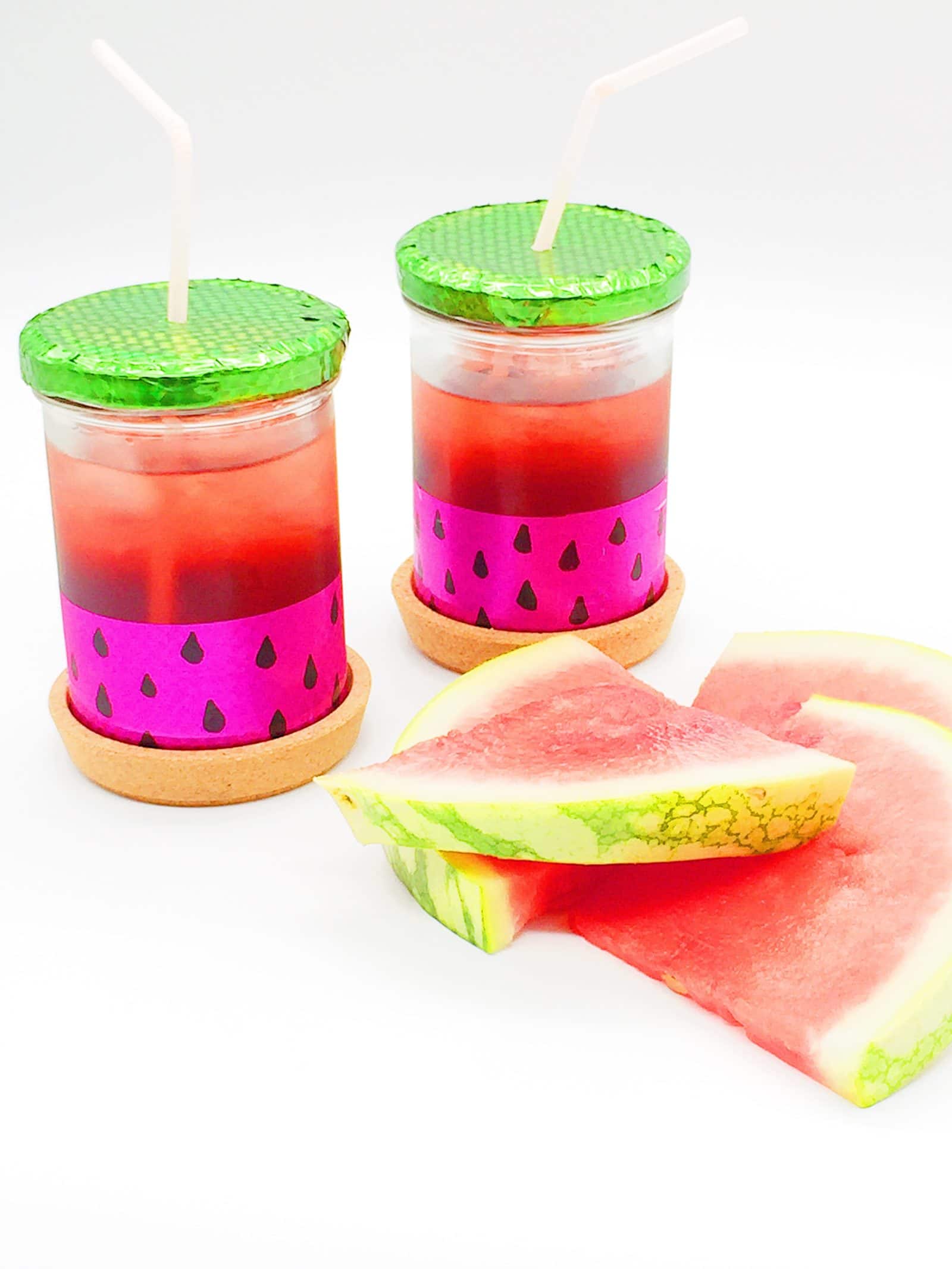 Melonen Trinkbecher aus Konservengläsern selber machen