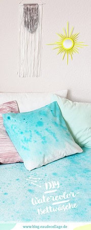 DIY MEERJUNGFRAUEN-WATERCOLOR-BETTWÄSCHE SELBER FÄRBEN