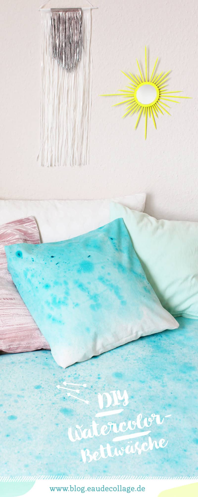 DIY MEERJUNGFRAUEN-WATERCOLOR-BETTWÄSCHE SELBER FÄRBEN