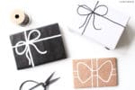 DIY Schleife auf Geschenkpapier malen