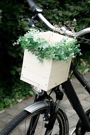 DIY floraler Fahrradkorb