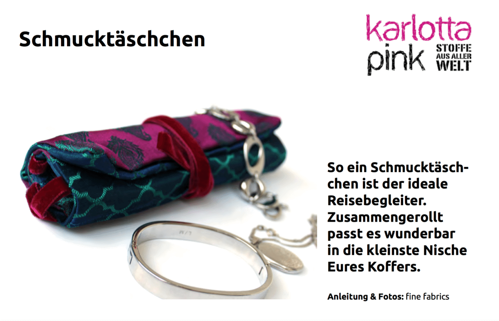 Tasche zur Schmuckaufbewahrung
