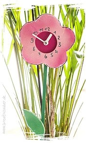 Blumenuhr basteln