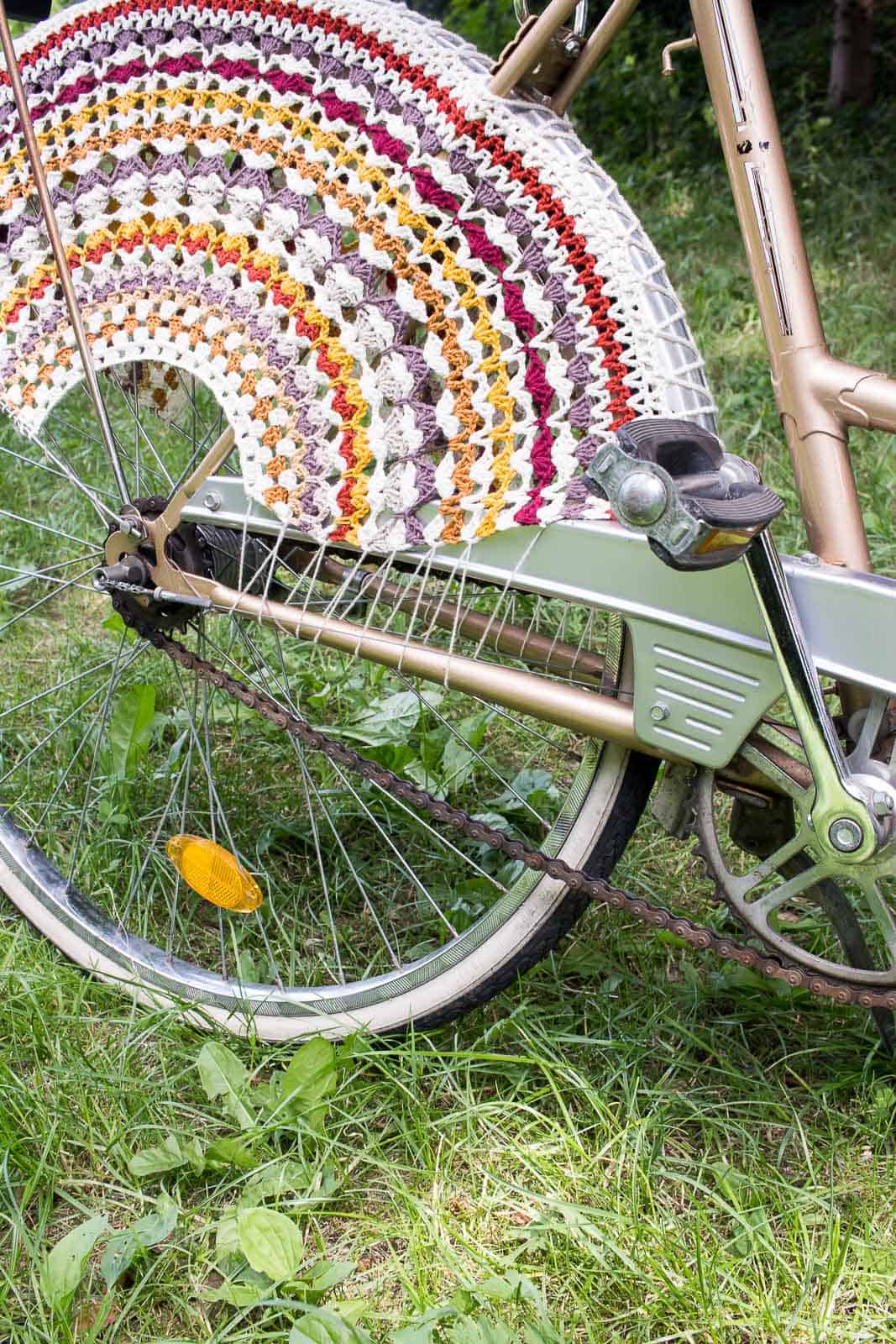 Gehäkeltes Fahrradnetz
