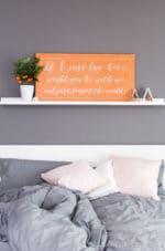 Wanddeko: Leinwand mit Handlettering