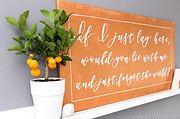 Wanddeko: Leinwand mit Handlettering