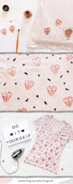 DIY T-SHIRT BEMALEN MIT DIAMANT-KUPFER-PRINT