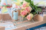 Mudcloth-inspiriertes Tablett aus einer Obstkiste