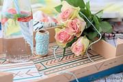 Mudcloth-inspiriertes Tablett aus einer Obstkiste