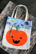 Tasche für Halloween nähen | Kürbis Applikation