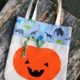Tasche für Halloween nähen | Kürbis Applikation