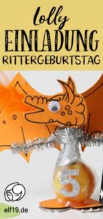 zuckersüße Einladung für die Ritter/Drachenparty
