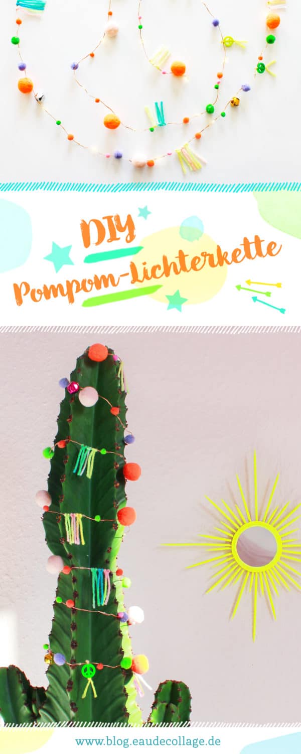 DIY LICHTERKETTE BASTELN MIT POMPOMS