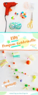 DIY LICHTERKETTE BASTELN MIT POMPOMS