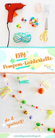 DIY LICHTERKETTE BASTELN MIT POMPOMS