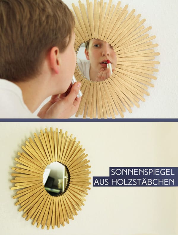 Sonnenspiegel aus Holzstäbchen