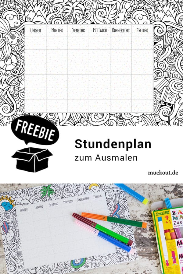 Freebie: Stundenplan zum Ausmalen