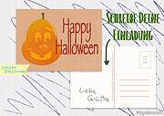 Postkarte Halloween als kostenlose digitale Datei zum ausdrucken und verschicken