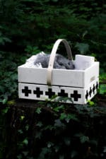 Picknickkorb aus Obstkiste basteln – mit Lederdetails