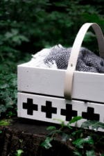 Picknickkorb aus Obstkiste basteln – mit Lederdetails