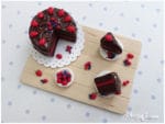 FIMO Schokobeerenkuchen | polymerclay miniature art