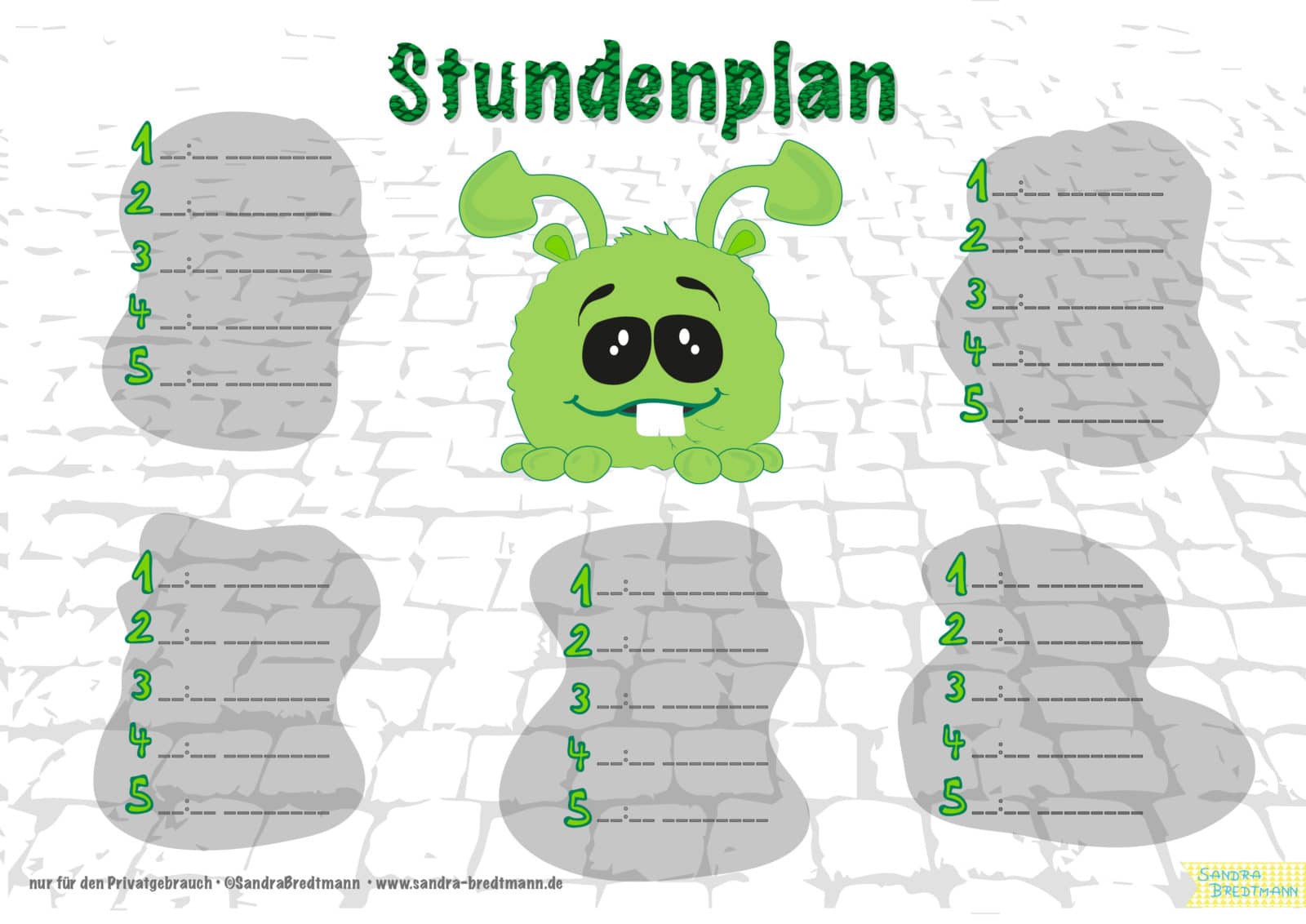 Stundenplan für Schulanfänger