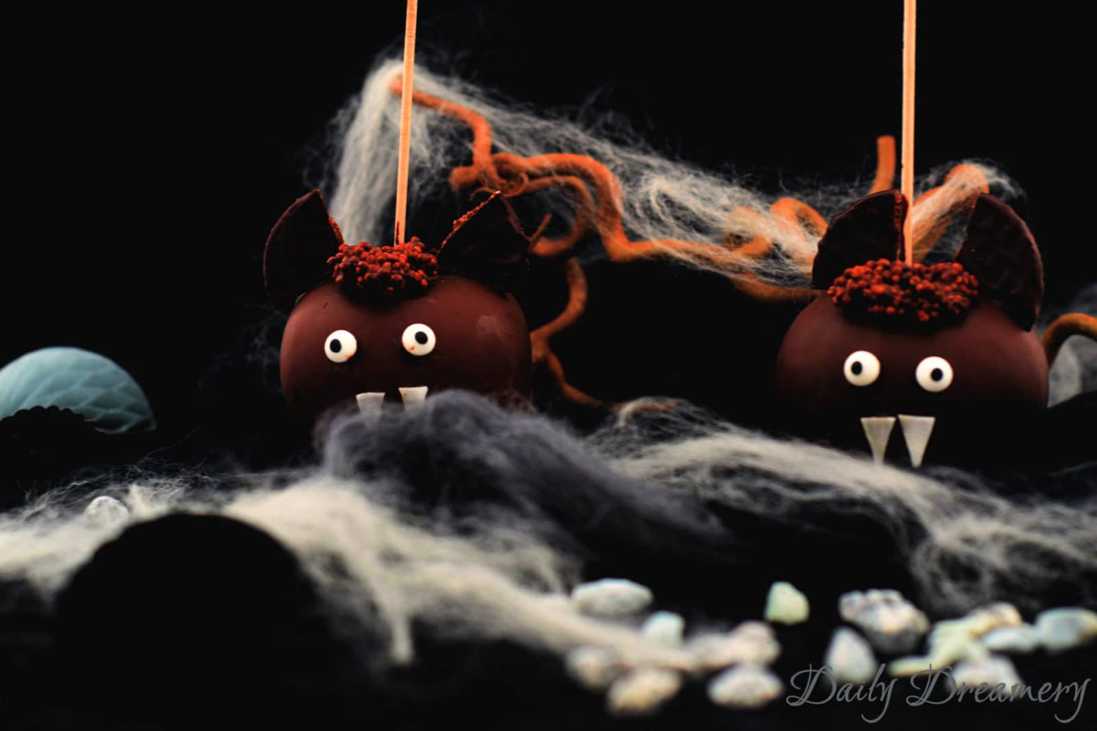 Schoko-Apfel Fledermaus – perfekt für Halloween-Partys