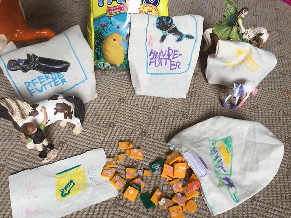 kleines Nähprojekt mit Kindern: Futtersäckchen nähen